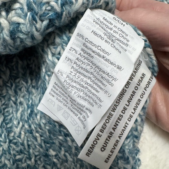 J. Crew Marled Donegal Mockneck Blue Sweater - Picture 6 of 7